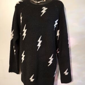 Black Lightning Bolt Sweater